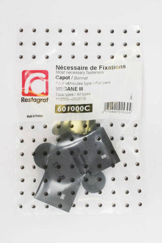 NECESSAIRE DE FIXATIONS POUR CAPOT MEGANE III Tous modèles 11.2008 → 05.2016