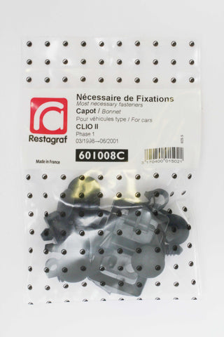 NECESSAIRE DE FIXATIONS POUR CAPOT CLIO II Phase 1 03.1998 → 06.2001