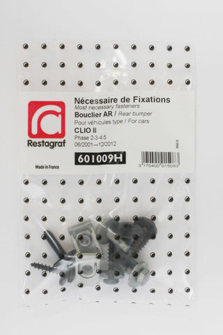 NECESSAIRE DE FIXATIONS POUR BOUCLIER AR CLIO II Phase 2-3-4-5 06.2001 → 12.2012