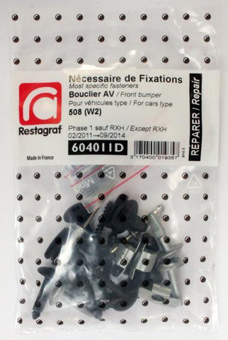 NECESSAIRE DE FIXATIONS POUR BOUCLIER AV 508 (W2) Phase 1 sauf RXH 02.2011 → 09.2014